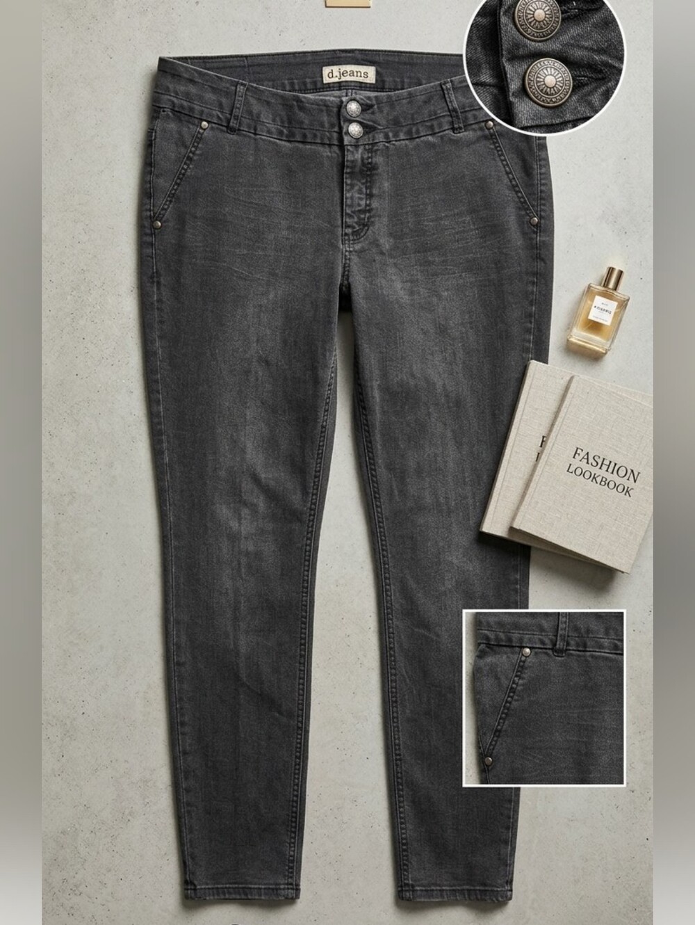 d. jeans Women’s Charcoal Straight Leg Jeans